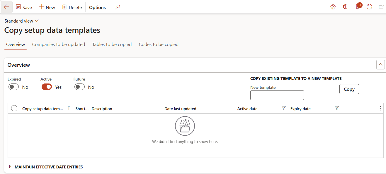 Copy Setup Data Templates